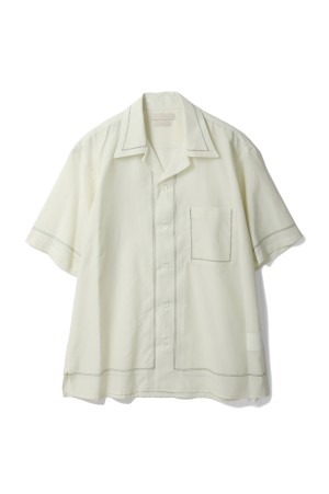 EMBROIDAREY OPEN COLLAR SHIRT - LIGHT YELLOW (YK25SS0938SH)