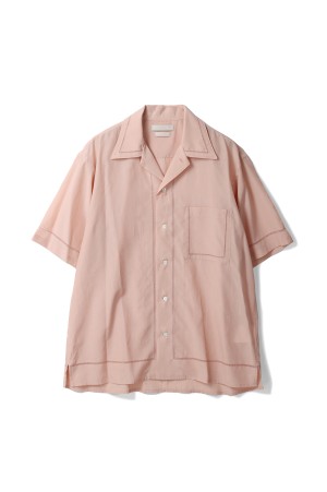 EMBROIDAREY OPEN COLLAR SHIRT - PINK (YK25SS0938SH)