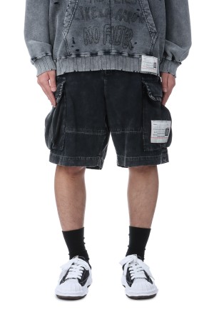 AMATEUR SEWN CARGO SHORTS - BLACK (A14PT054)