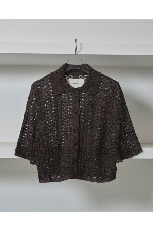 Lace Knit Shirts  -CHARCOAL GRAY (12510516)