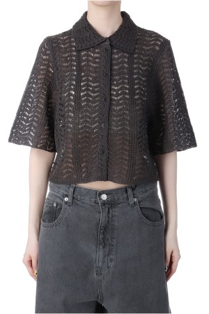 Lace Knit Shirts  -CHARCOAL GRAY (12510516)