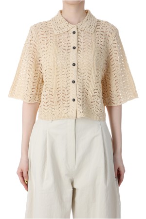 Lace Knit Shirts  -CREAM (12510516)