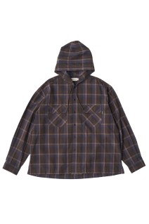 Plaid Hooded Shirt - Purple Brown (SD25S-SH01)