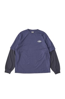 Oval Logo Layered L/S Tee - Navy / Charcoal (SD25S-CT04)