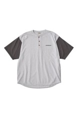 Henleyneck Baseball Tee - Ash / Charcoal (SD25S-CT05)