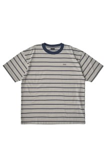 Striped S/S Tee - Grey / Navy (SD25S-CT07)
