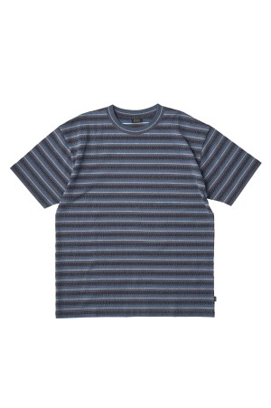 Jaquard Striped S/S Tee - Charcoal (SD25S-CT08)