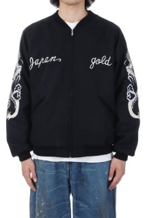 WOOL MELTON / ACETATE SOUVENIR JACKET SKULL - BLACK (GL15671)