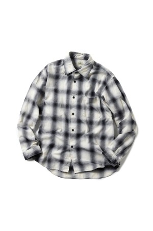 COTTON NEL CHECK REGULAR COLLAR SHIRT - OFF WHITE (GL29434)