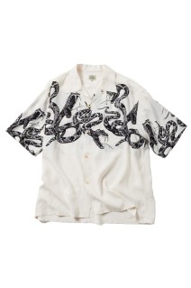 MONOTONE SNAKE S/S OPEN SHIRT - OFF WHITE (GL39440)