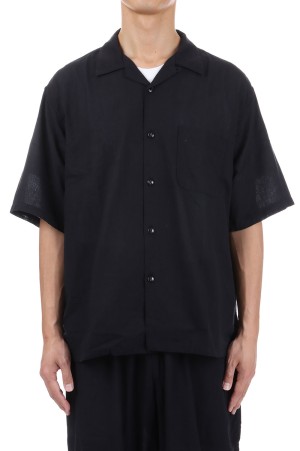 VAT DYE CHAMBRAY OPEN SHIRT - BLACK (GL39438)