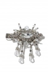 crystal hair clip - left - Silver (TD23AW-AC07)