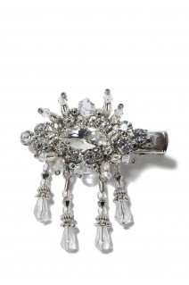 crystal hair clip - left - Silver (TD23AW-AC07)