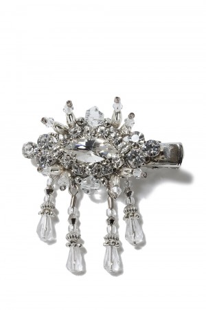 crystal hair clip - right - Silver (TD23AW-AC07)