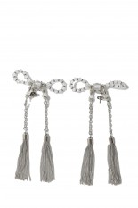 crystal ribbon chain earrings - pierce - Silver (TD-24SS-AC15)