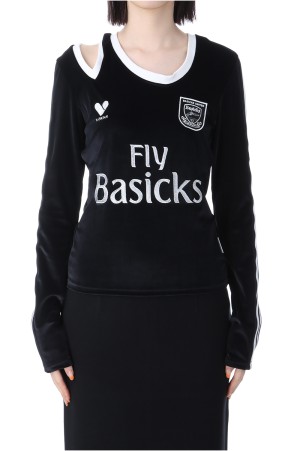 Micro Cut-out Football Shirt - BLACK (S3.5-0503W)