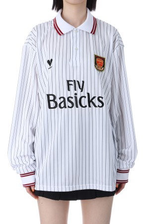 Oversized Stripe Football Shirt - WHITE (S3.5-0504)