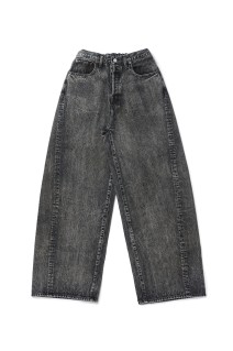 TWIST SEAM BAGGY VINTAGE DENIM JEANS - BLACK (ST.1074)