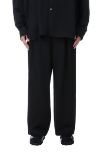 VIS/LI TWILL WIDE EASY TROUSERS - BLACK (ST.1156)