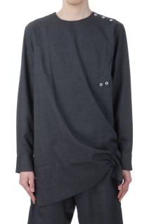 CINCHED SHIRT - GREY (SS25-SHR-104-01)