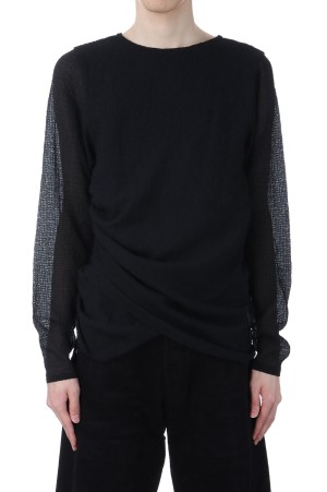 DRAPED L/S TOP - BLACK (SS25-JER-104-01)