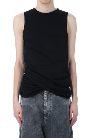 DRAPED TANK TOP - BLACK (SS25-JER-105-01)