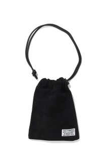 SUEDE LEATHER SHOULDER POUCH / BLACK (25SSE-WMA-BG01)