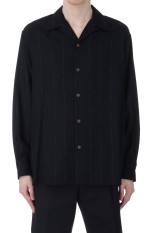 KASURI OPEN COLLAR SHIRT L/S / BLACK (25SSE-WMS-OC03)