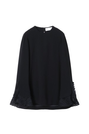 Embroidered Cuffs Top - BLACK (MM25SS-SH095)