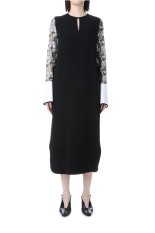 Floral Lace-Sleeve Classic Dress - BLACK (MM25SS-DR102)