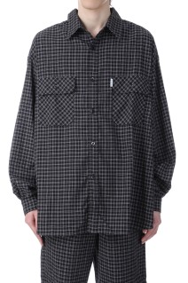 Amundsen Check Oversized L/S Shirts - Black (CTE-24A410)