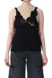 Flower Jaqcuard Camisole - BLACK (CK-25077)