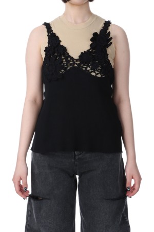 Flower Jaqcuard Camisole - BLACK (CK-25077)