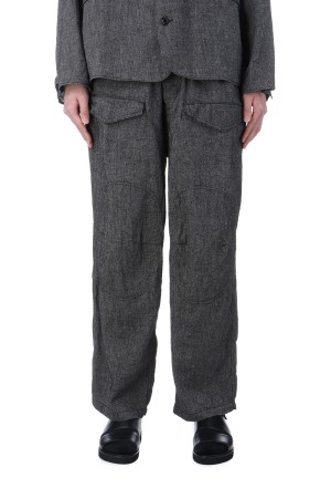 Silk Linen F1B Pants - Black Chambray (BHS25S016)