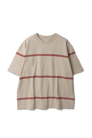 C/NAPP Border Plain Tee - Ivory-BODYxRed-LINE (BHS25S030Bdr)