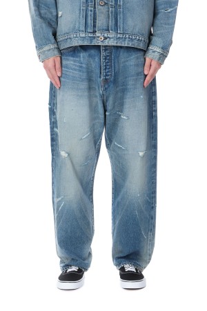 xFragment Design DAMAGE DENIM PANTS - INDIGO (SQ-25SS-PT-06)