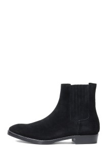 Suede Leather Western Side Gore Boots / BLK (MGK-007)