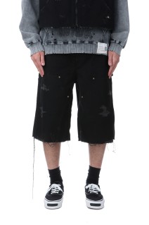 BORO Duck Painter Wide Bermuda Pants - BLACK (G14PT093)