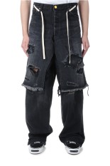 Denim Wrap Skirt - BLACK (G14PT040)