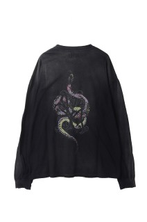 KMY-SNAKE Distressed L/S Pocket Tee - BLACK (G14LT078)