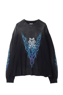 KMY-FIRE Distressed L/S Tee - BLACK (G14LT079)