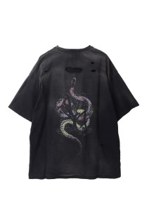 KMY-SNAKE Distressed Tee - BLACK (G14TS080)