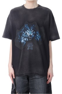 KMY-WOLF Distressed Tee - BLACK (G14TS084)