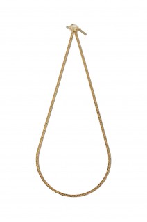 Flat Link Necklace -60cm/Double/Gold- (XON052-60G)