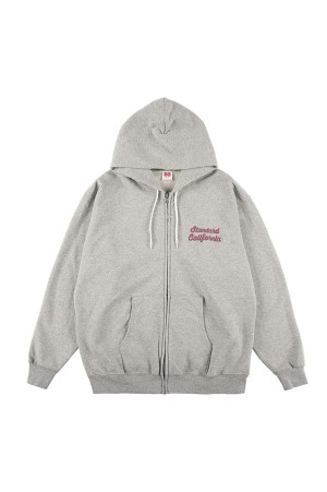 SD US Cotton Script Logo Zip Hood Sweat - GRAY