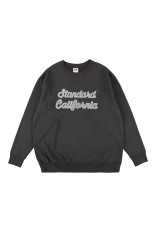 SD US Cotton Script Logo Crew Sweat - BLACK