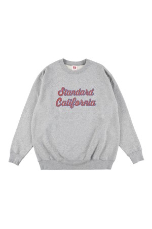 SD US Cotton Script Logo Crew Sweat - GRAY