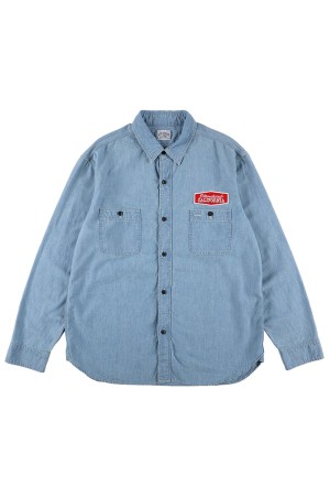 SD Stadium Logo Patch Chambray Shirt - INDIGO