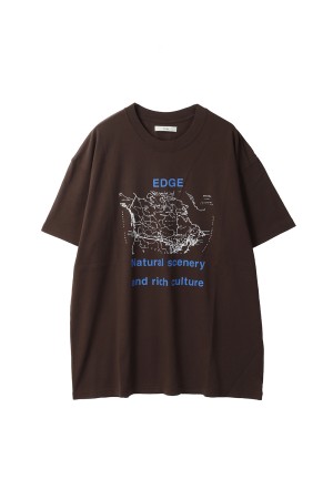 Oversize Print T-shirts -BROWN (62510619)