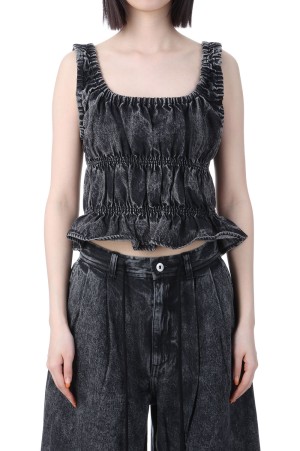 TIERED AGING LIKE DENIM TOPS -NOIR (112510430110)